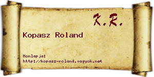 Kopasz Roland névjegykártya